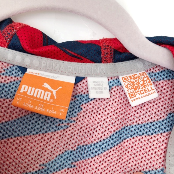 🌵Puma (L) Blue Red Running Windbreaker Jacket - Picture 5 of 8